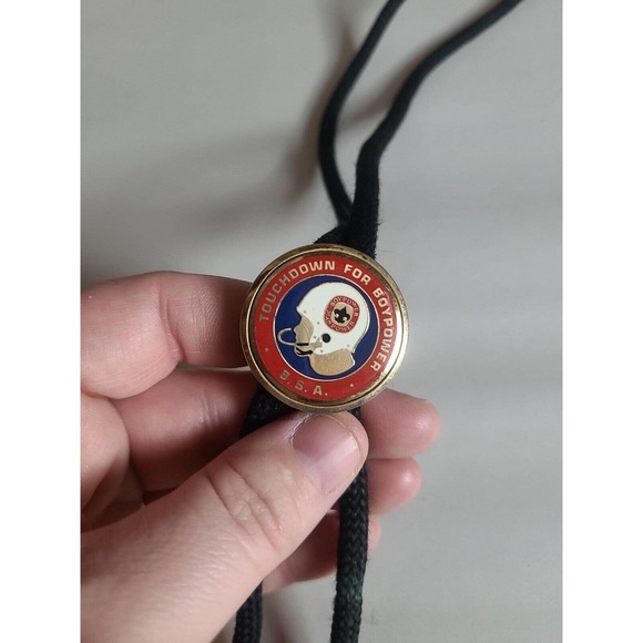 Vintage BSA Boy Scouts Of America Touchdown For Boypower USA Men's Bolo Tie - Picture 2 of 5